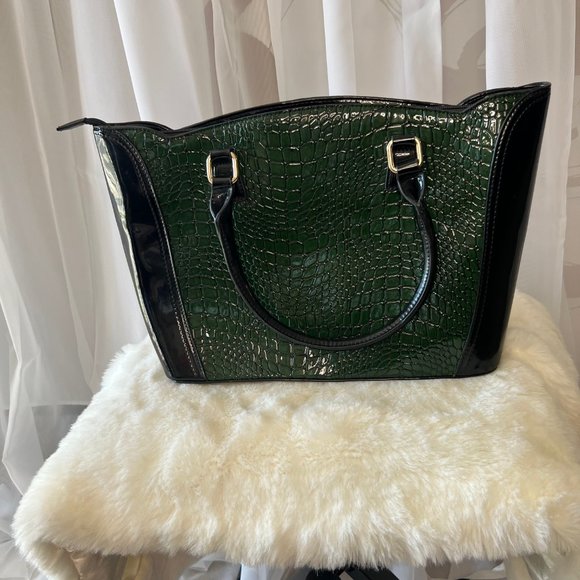 Cleo croc pattern hand bag - Picture 2 of 7